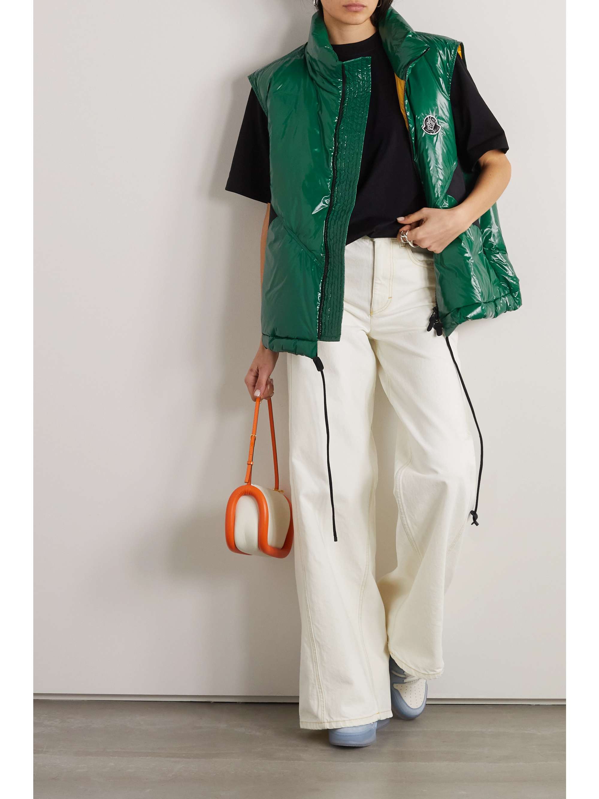 MONCLER GENIUS + Alicia Keys Chelsea oversized paneled glossed-shell down vest
