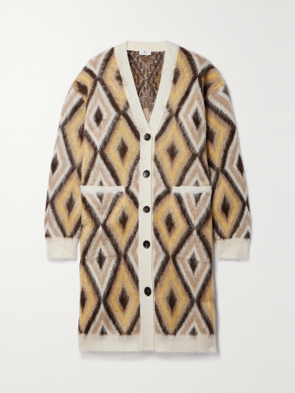 Etro - Brushed Wool-blend Jacquard-knit Cardigan - Cream