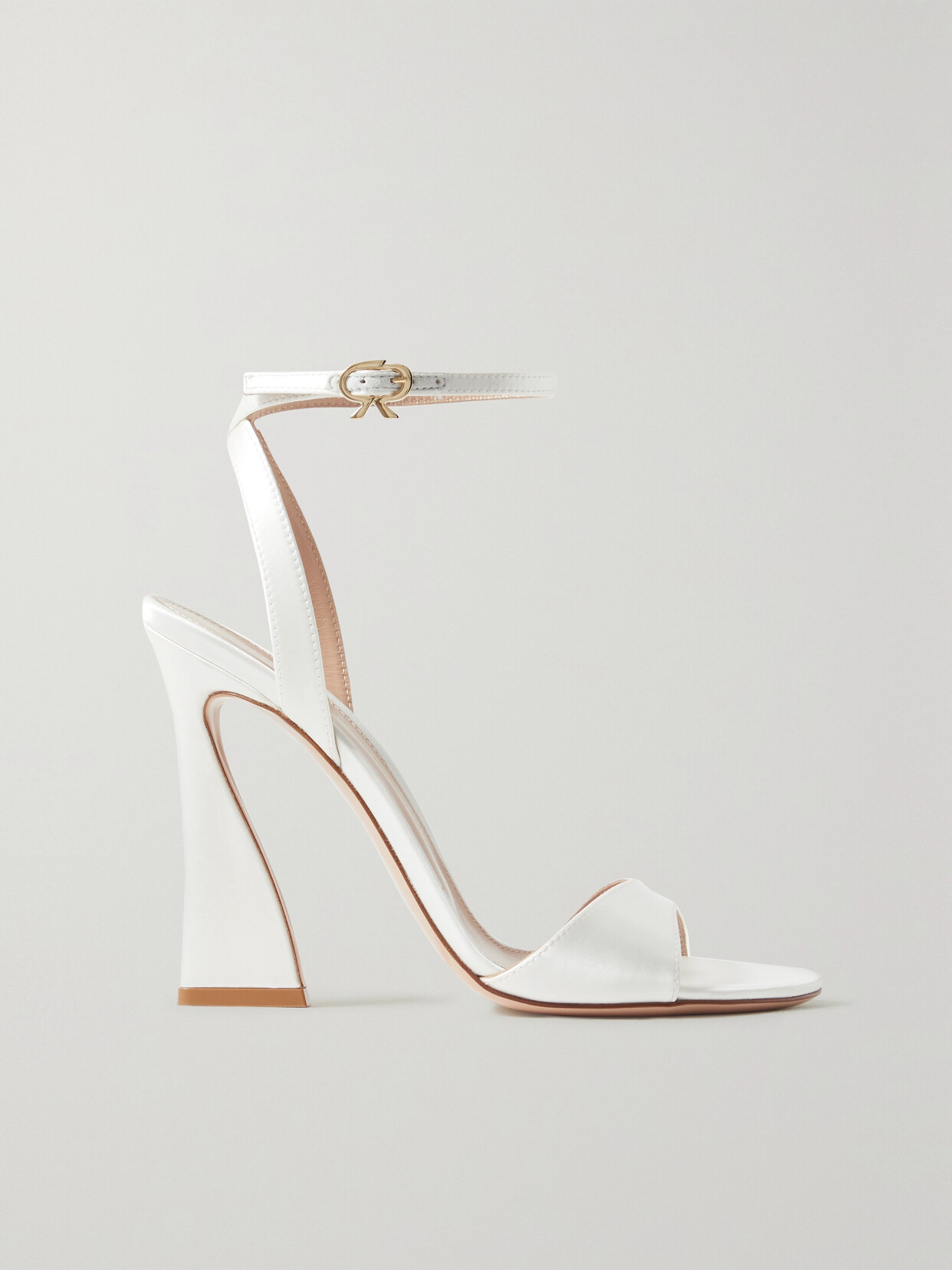 Shop Gianvito Rossi Aura 105 Satin Sandals In White