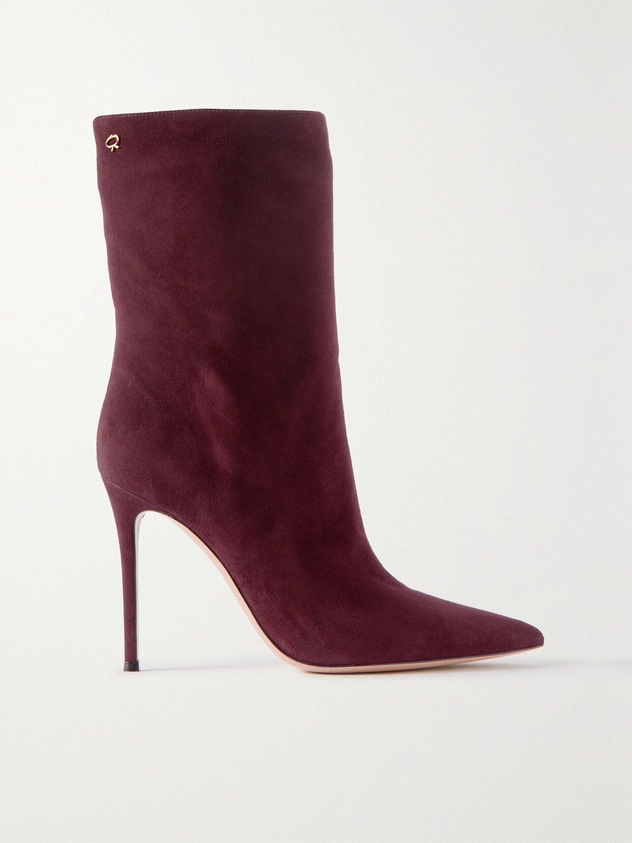 Gianvito Rossi 105 Suede Ankle Boots In Burgundy