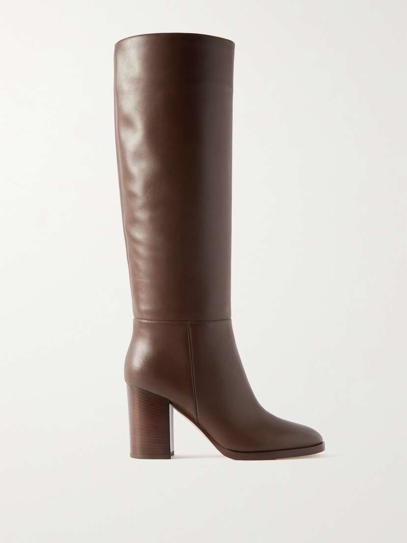 Gianvito Rossi Santiago 85 Leather Knee Boots