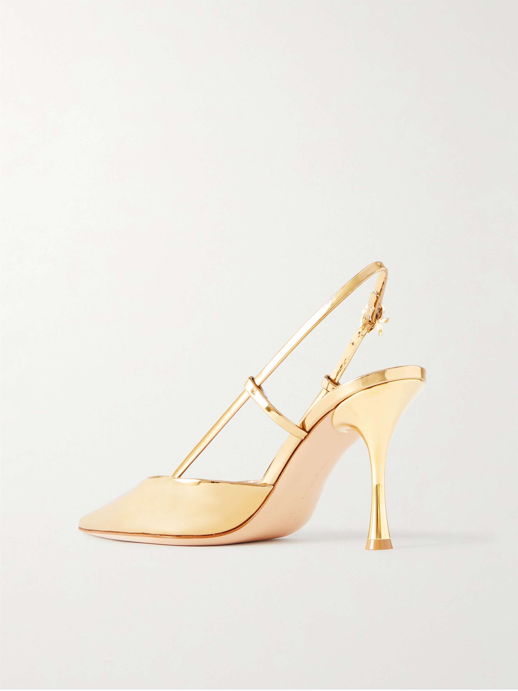 GIANVITO ROSSI Ascent 85 mirrored-leather slingback pumps | NET-A-PORTER