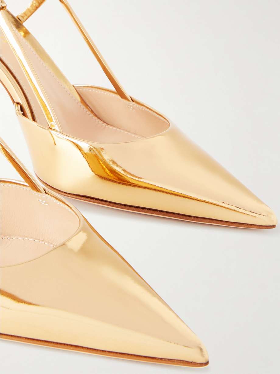 GIANVITO ROSSI Ascent 85 mirroredleather slingback pumps NETAPORTER