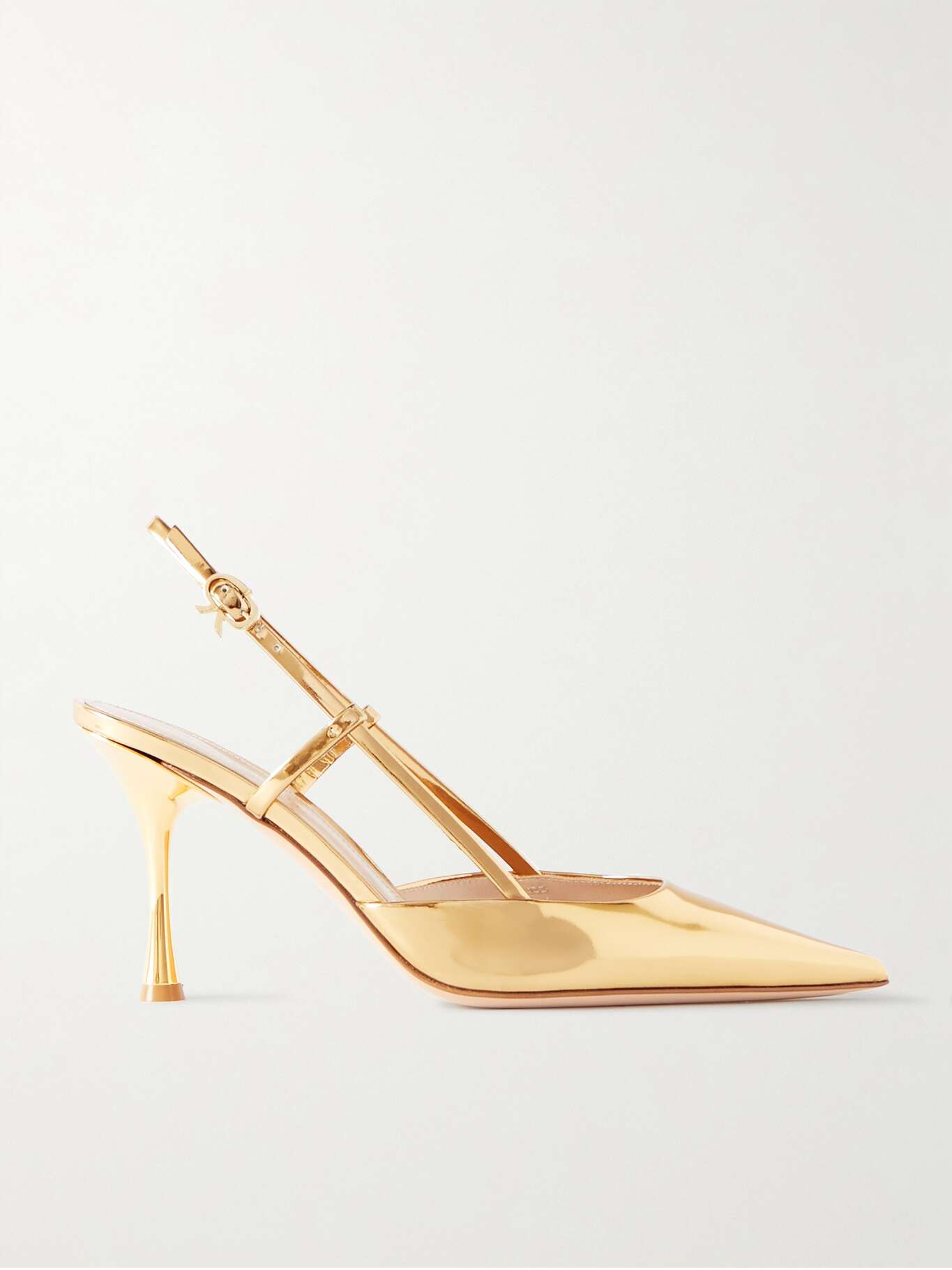 GIANVITO ROSSI Ascent 85 mirroredleather slingback pumps NETAPORTER
