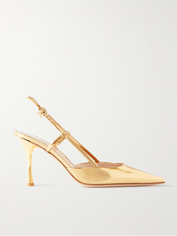 GIANVITO ROSSI Ascent 85 mirrored-leather slingback pumps