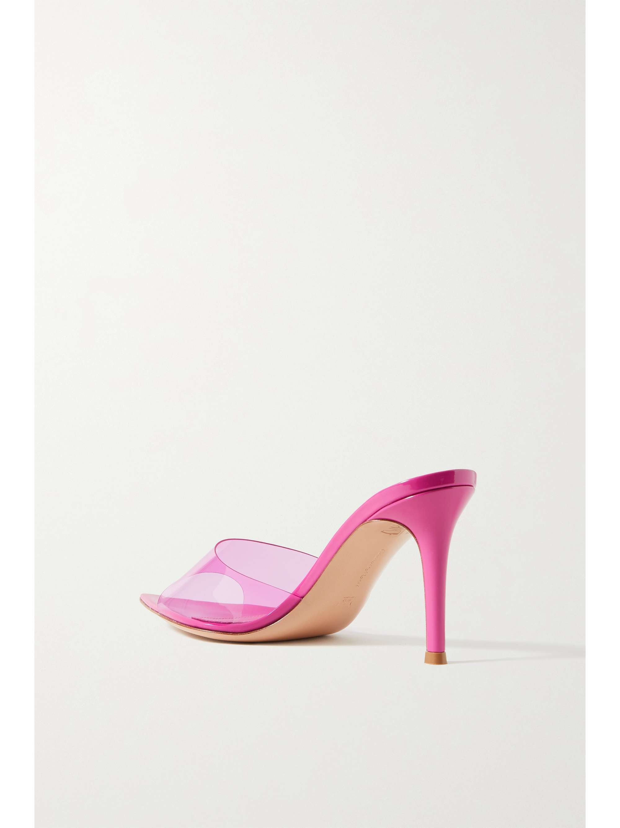 GIANVITO ROSSI Elle 85 PVC and patent-leather mules