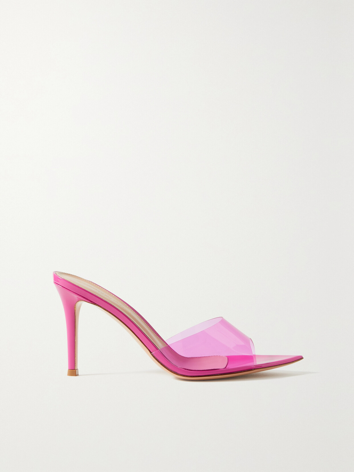 Gianvito Rossi Elle 85 Patent-leather And Pvc Mules - Pink