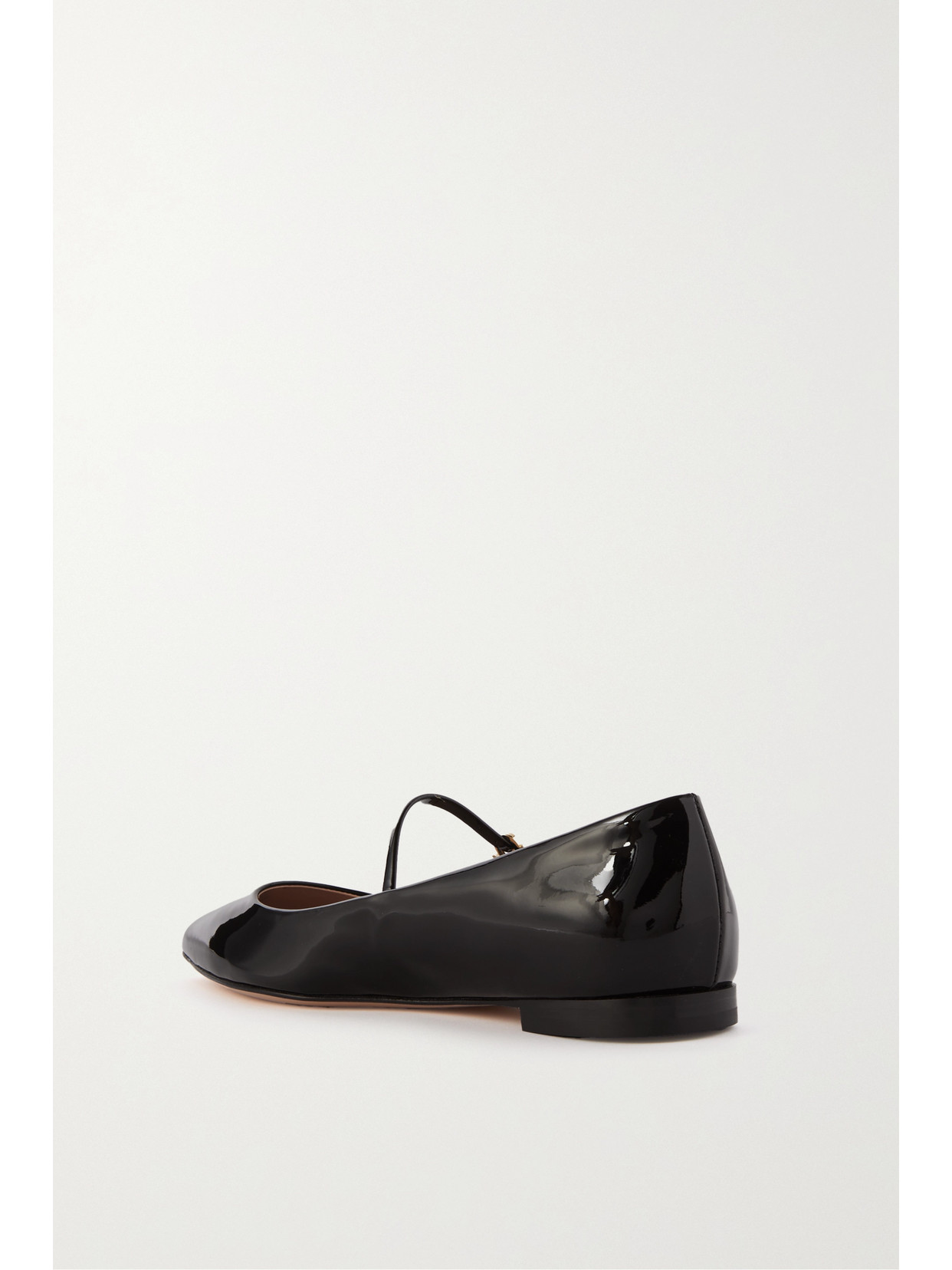 Shop Gianvito Rossi Vernice Patent-leather Mary Jane Point-toe Flats In Black