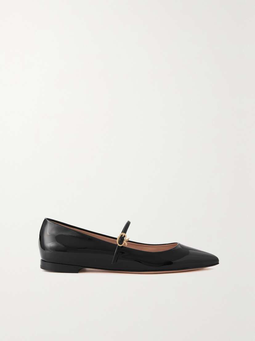 Gianvito Rossi Vernice Patent-leather Mary Jane Point-toe Flats