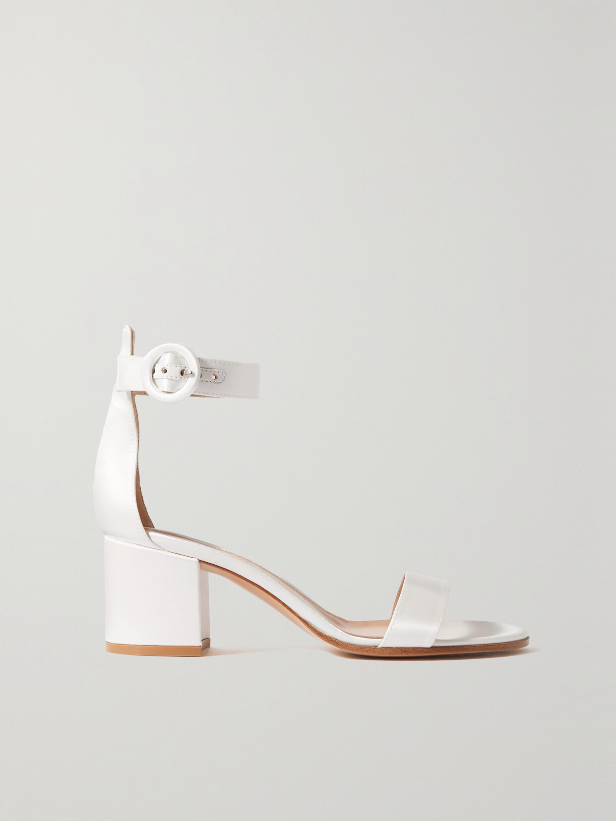 Shop Gianvito Rossi Versilia 60 Satin Sandals In White