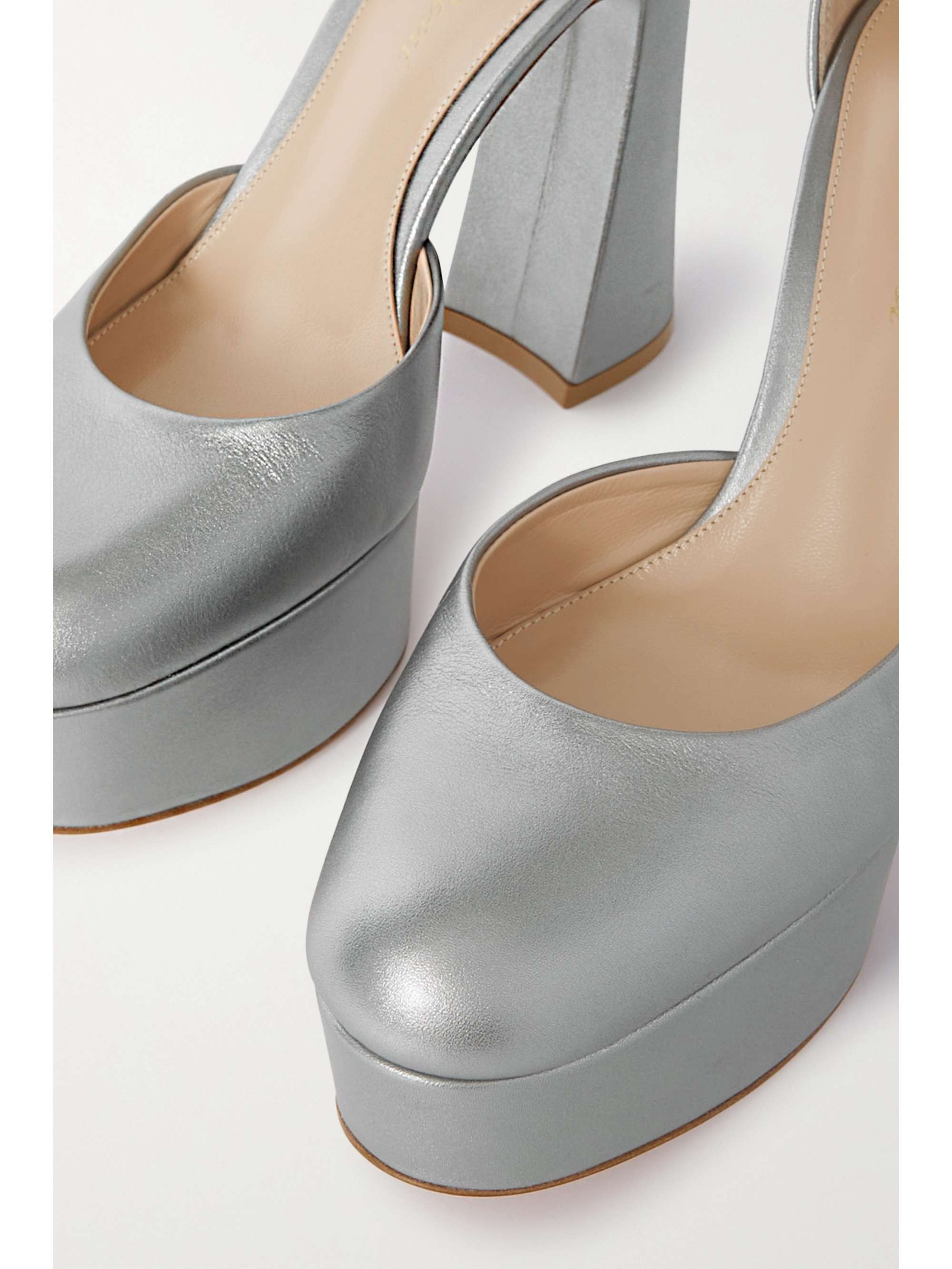 GIANVITO ROSSI Holly 120 metallic leather platform pumps NETAPORTER