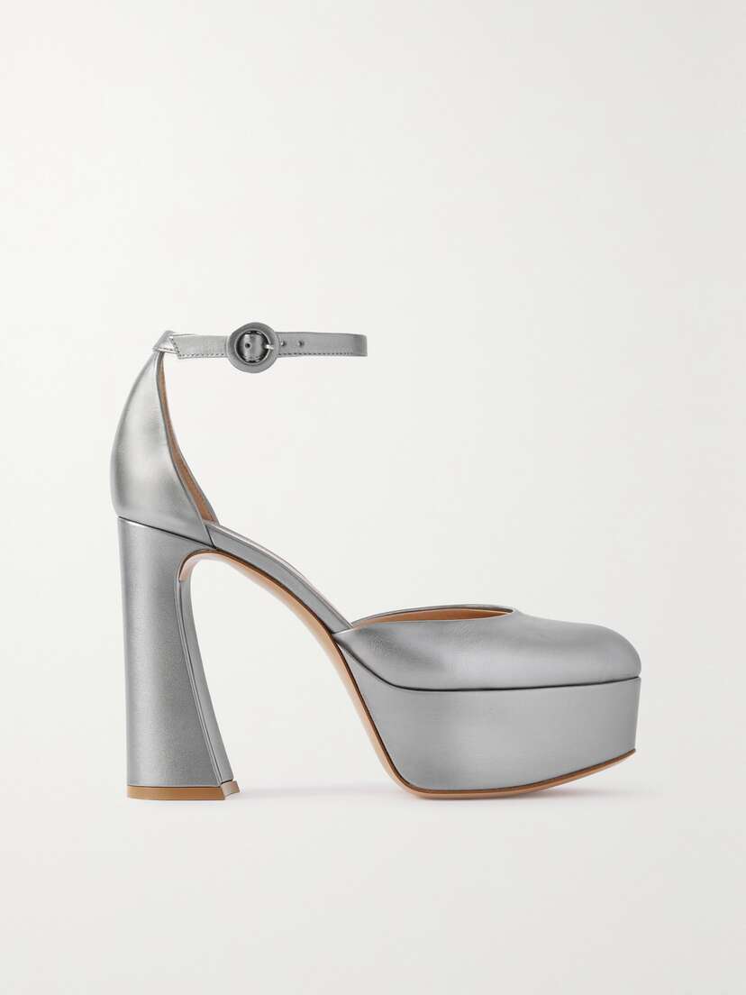 Gianvito Rossi Holly 120 Metallic Leather Platform Pumps