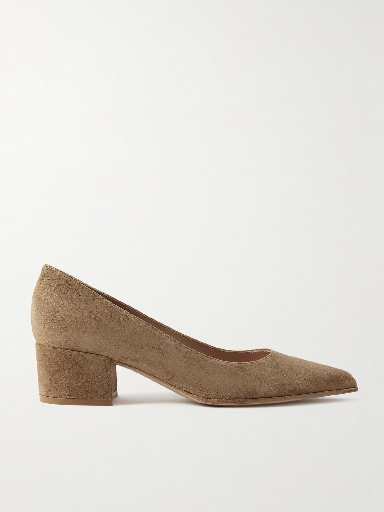 Shop Gianvito Rossi Piper 45 Suede Pumps In Neutrals