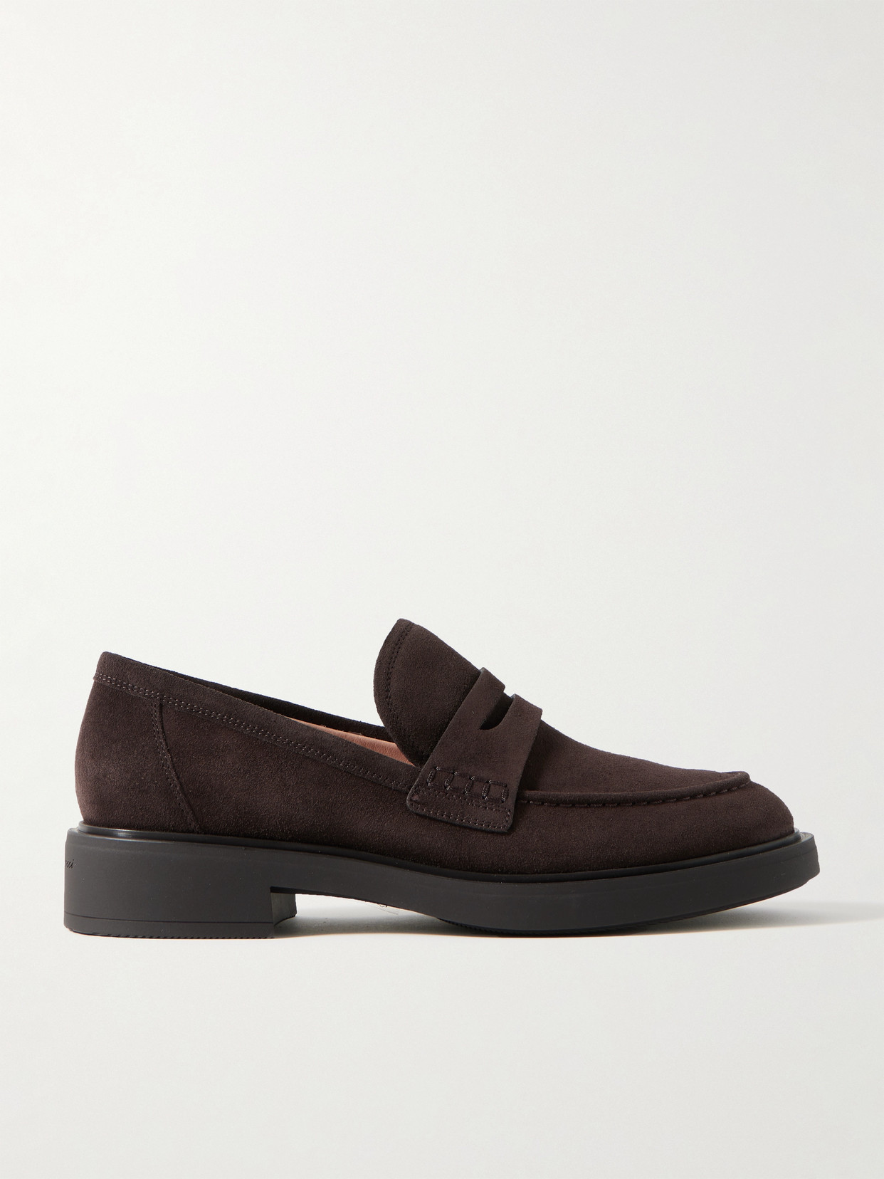 Gianvito Rossi Harris Shearling-lined Suede Loafers In Brown