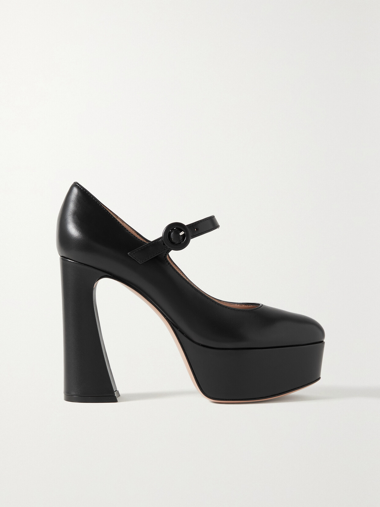 Gianvito Rossi 120 Leather Platform Pumps - Black