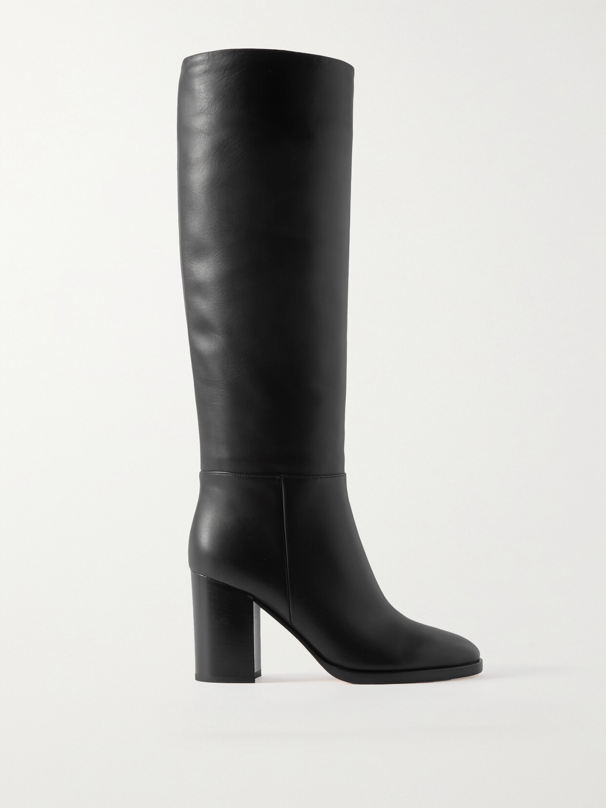 Gianvito Rossi Santiago 85 Leather Knee Boots - Black