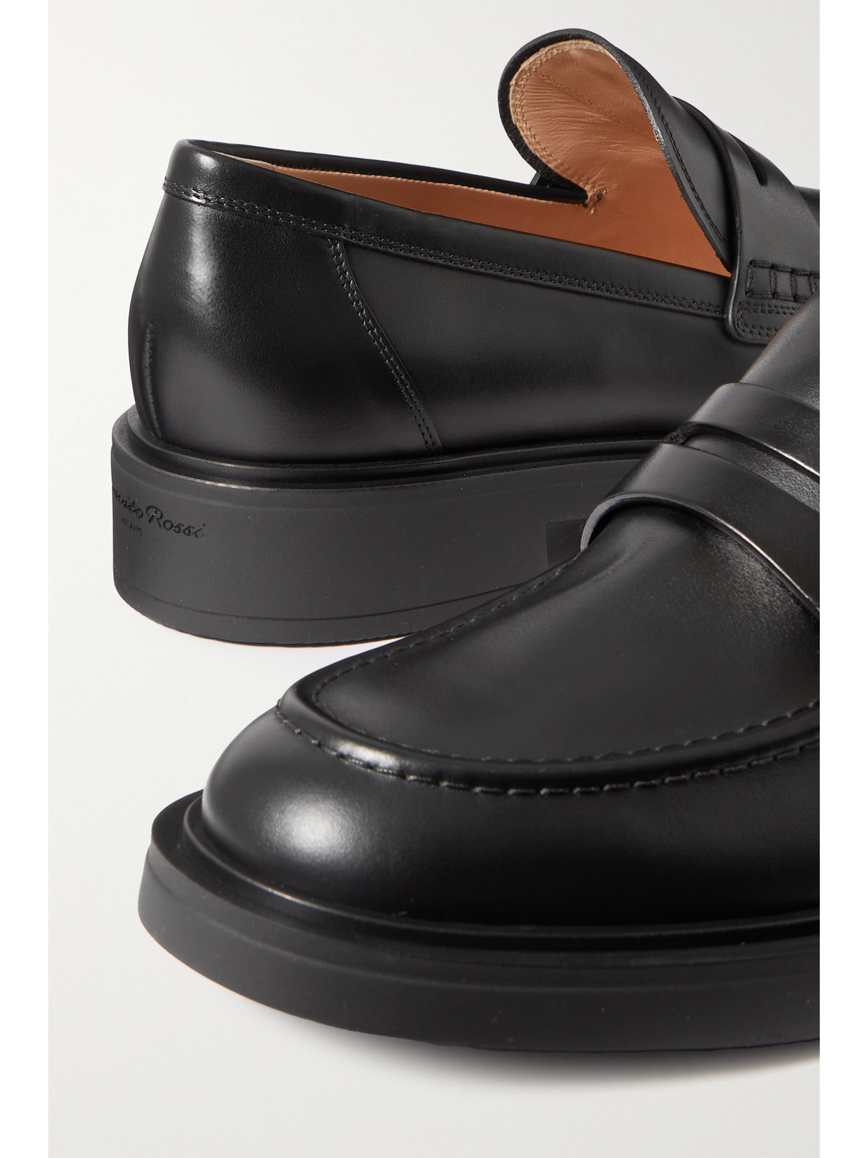 Gianvito Rossi Harris 20 Leather Loafers In Black