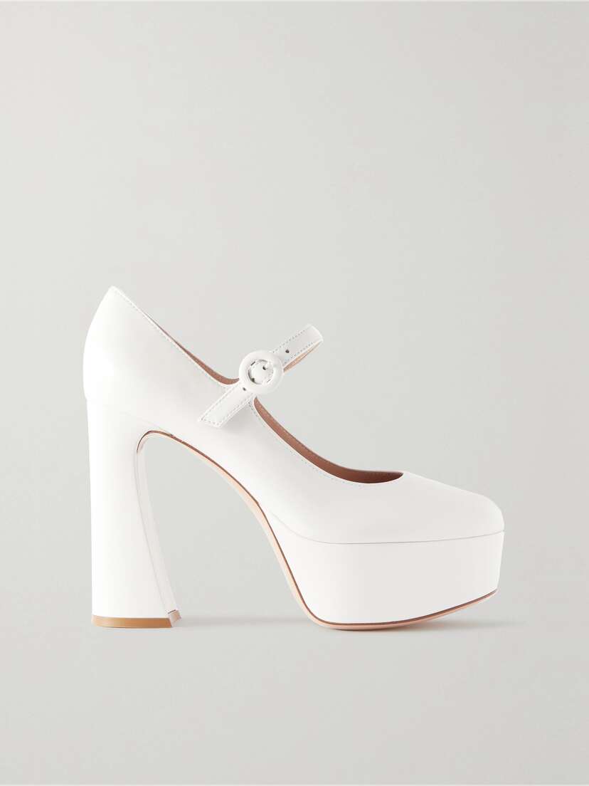 Gianvito Rossi 120 Leather Platform Mary Jane Pumps