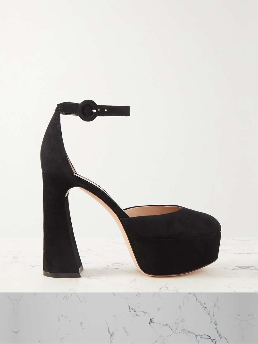 Gianvito Rossi 120 Holly Suede Platform Pumps