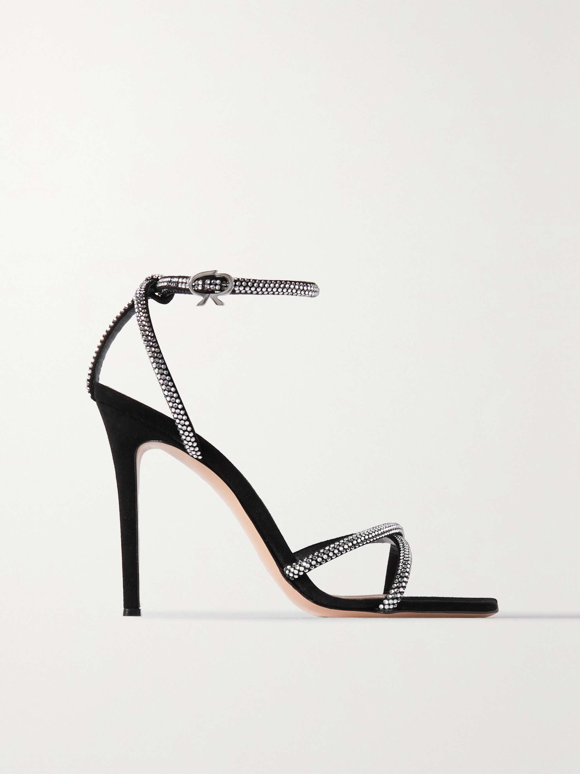 GIANVITO ROSSI 105 crystal-embellished suede sandals | NET-A-PORTER