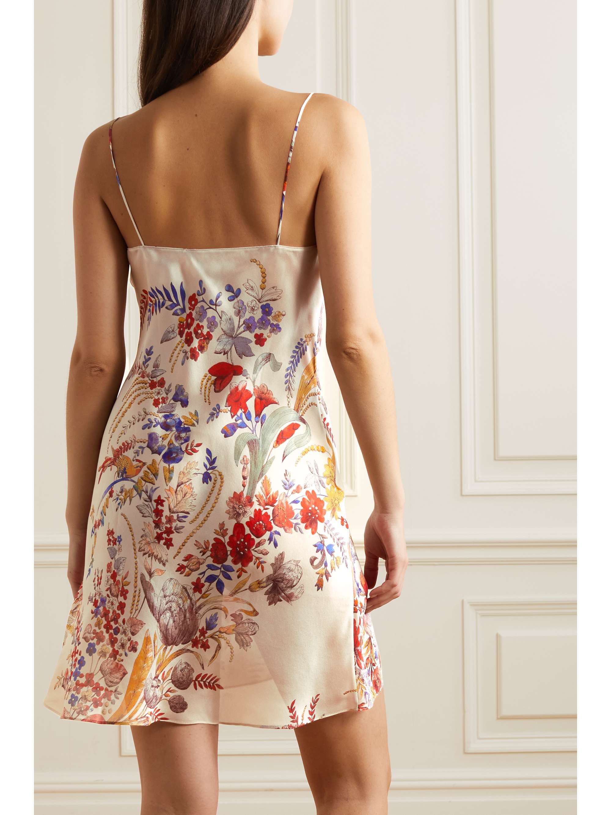 CARINE GILSON Floral-print silk-satin chemise