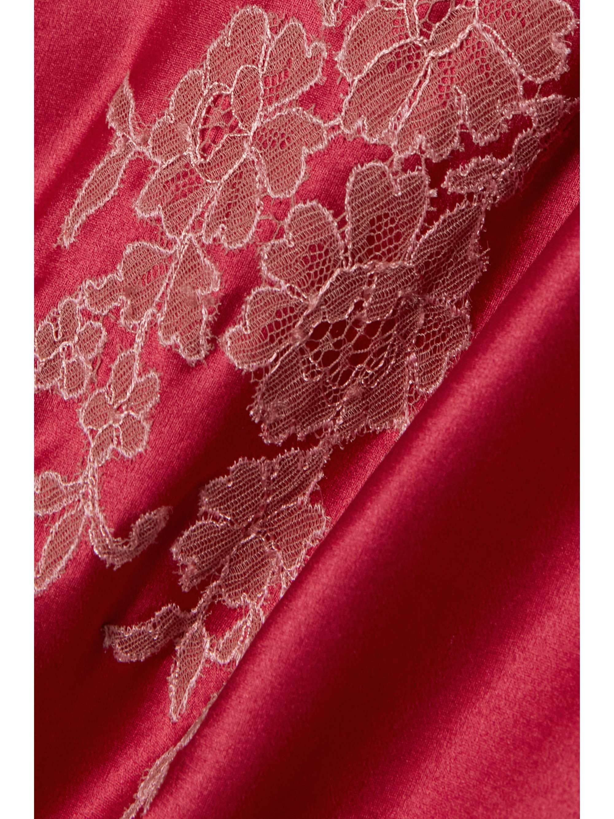 CARINE GILSON Lace-trimmed silk-satin nightdress