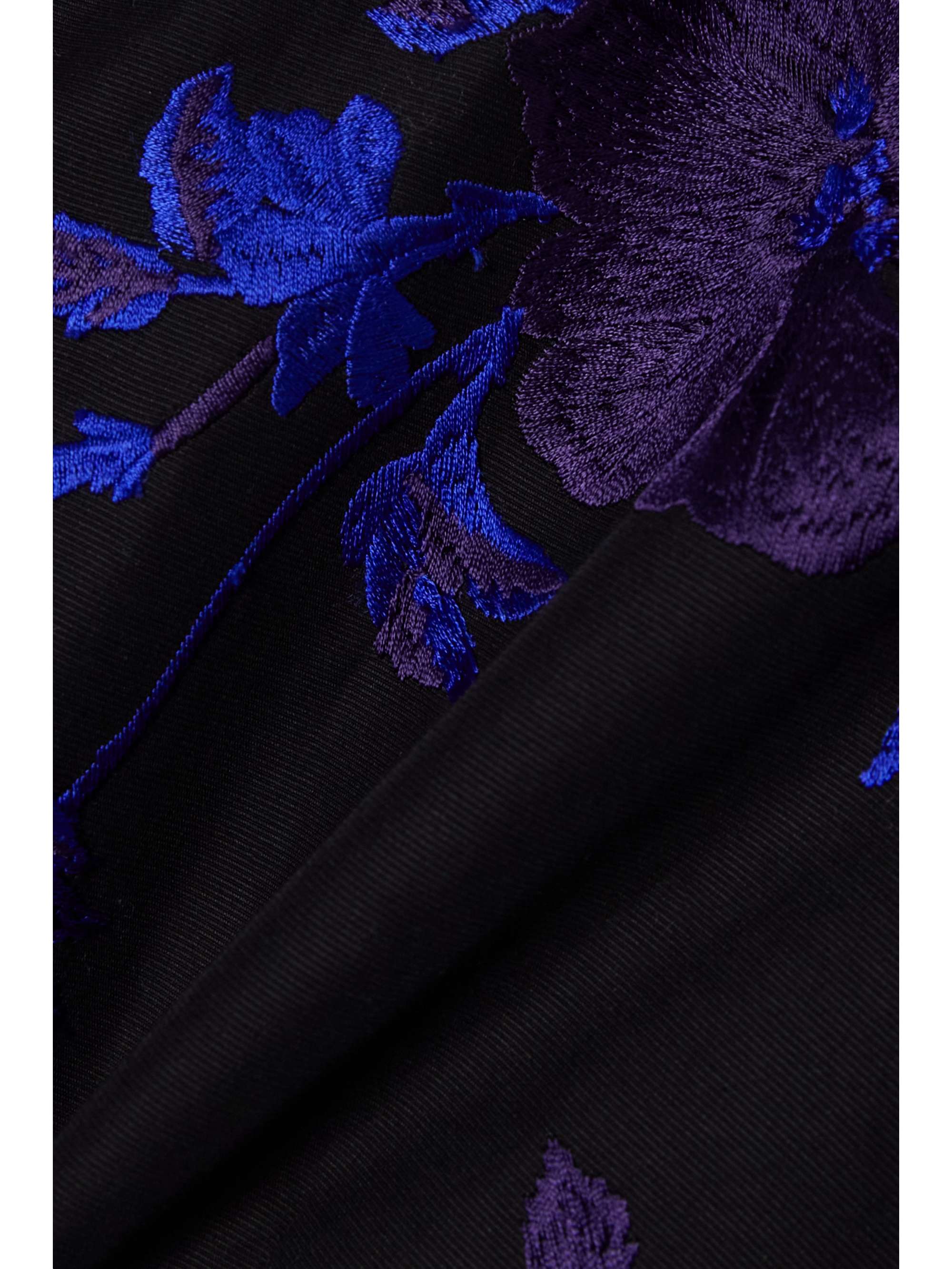 ERDEM Belted embroidered cotton-faille gown