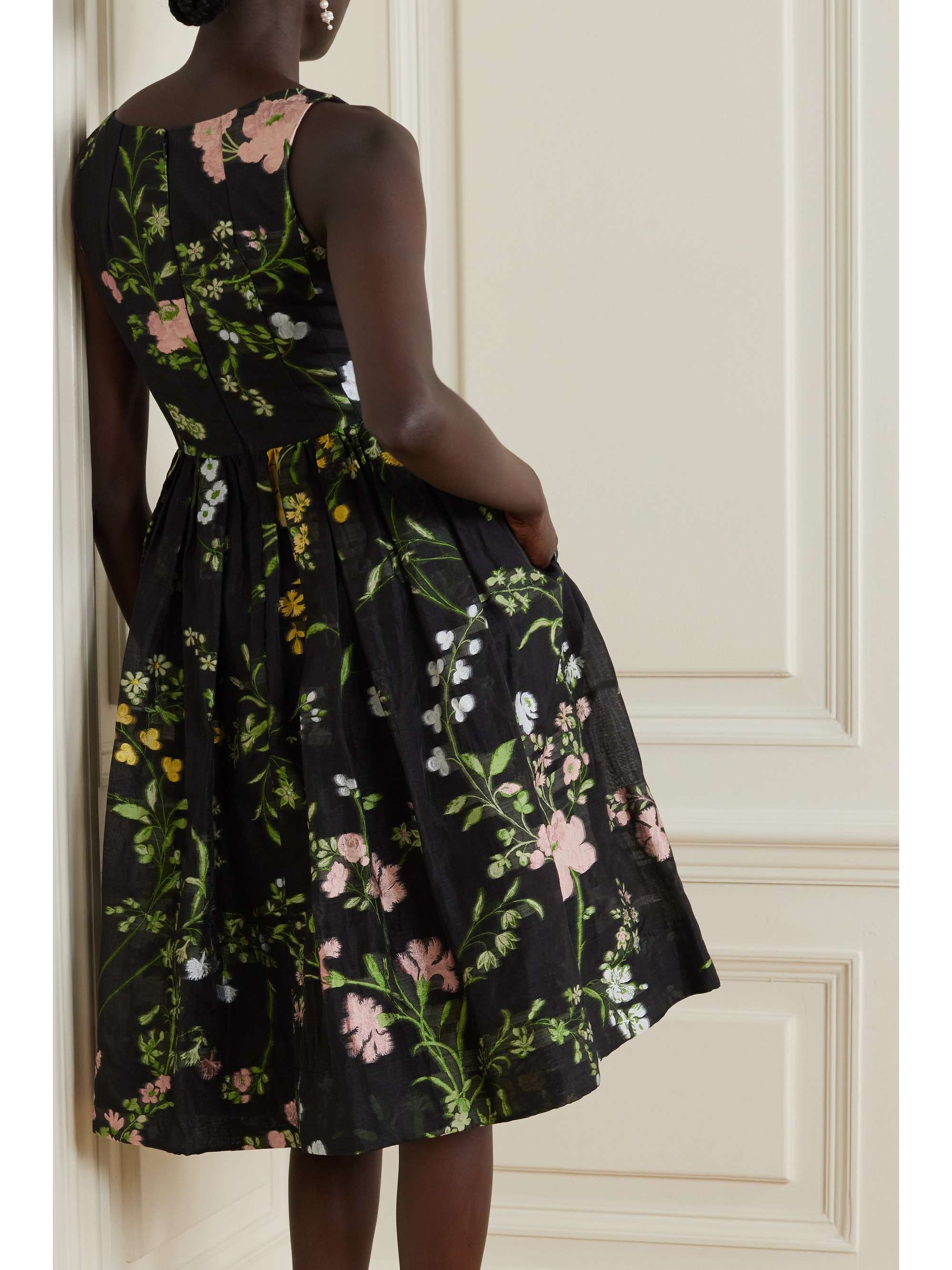 ERDEM Metallic embroidered organza midi dress | NET-A-PORTER