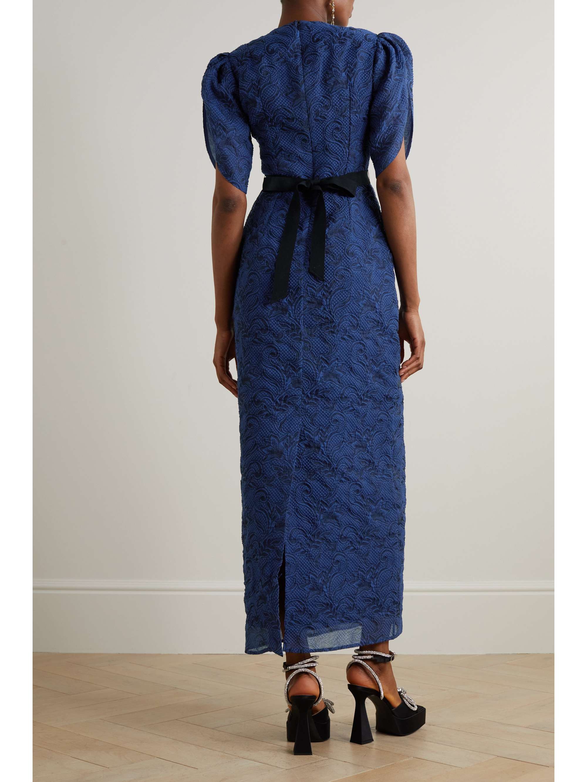 ERDEM 配腰带金属感泡泡纱礼服