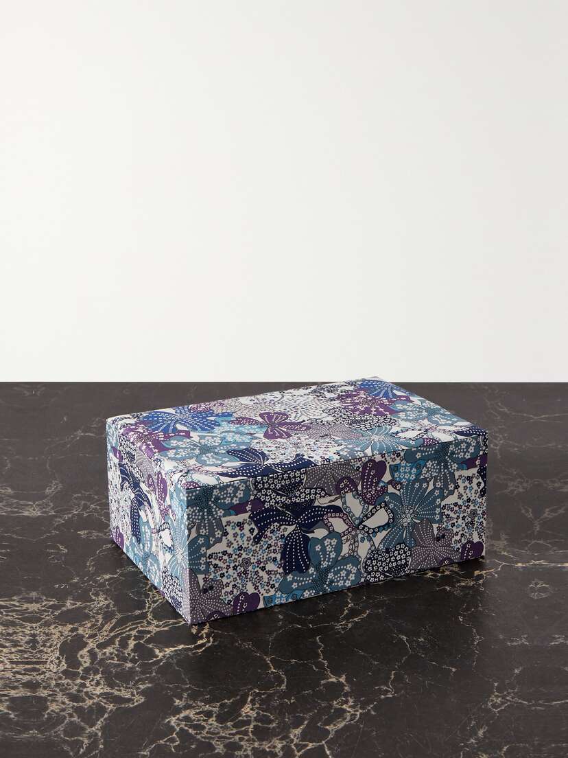 Sophie Bille Brahe Trésor Grande Hawaii Floral-print Voile And Velvet Jewelry Box