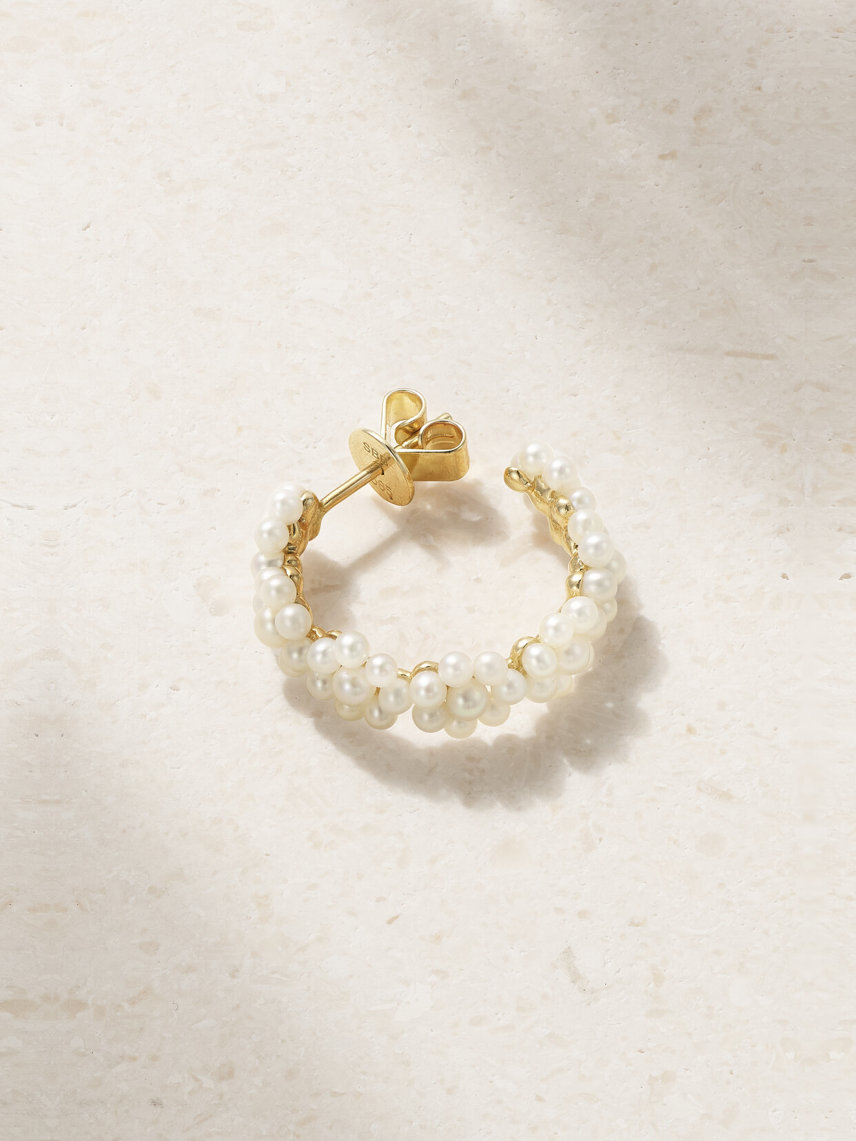 Sophie Bille Brahe - Boucle Parc 14-karat Recycled Gold Pearl Single Hoop Earring - One size