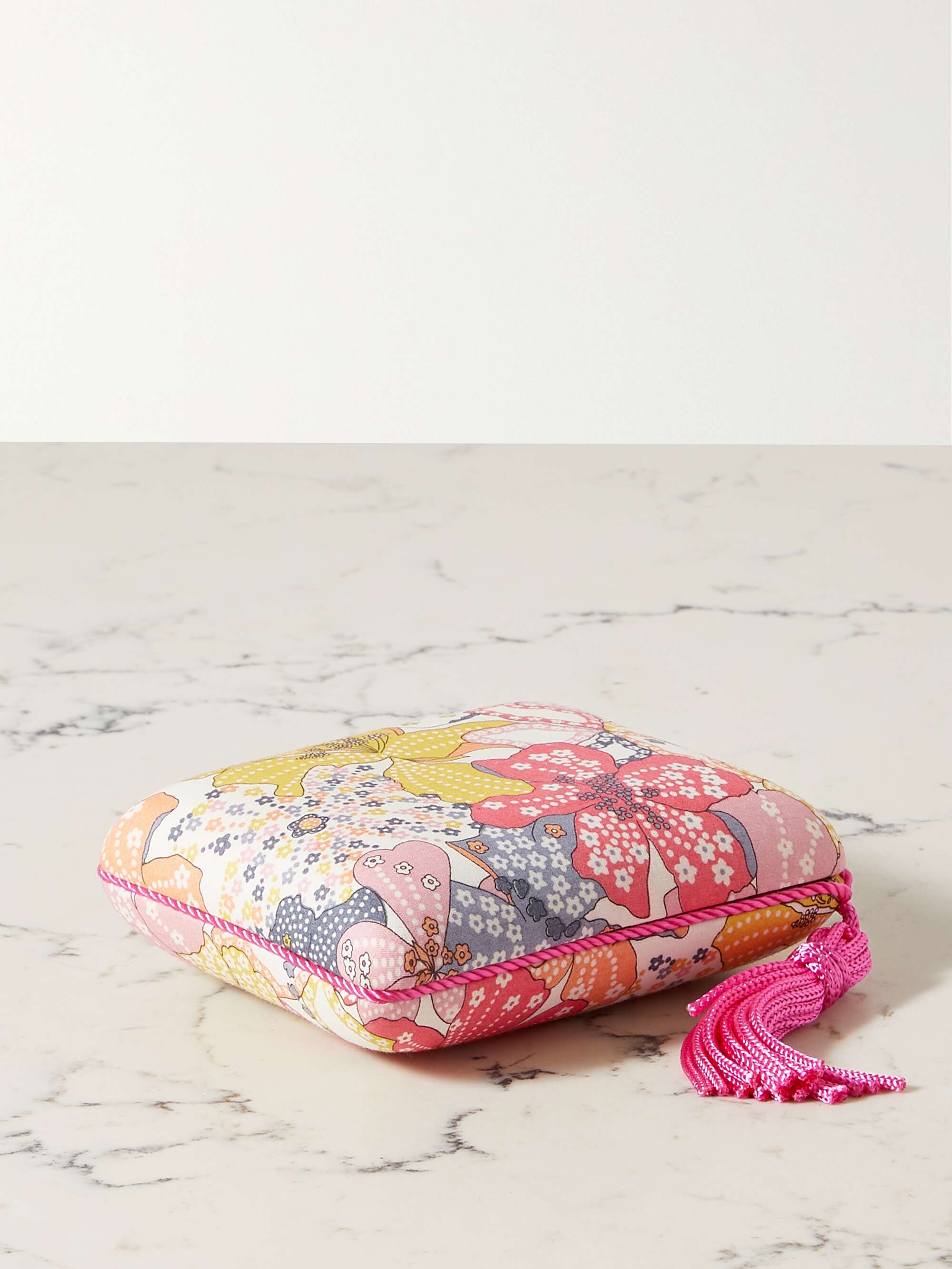 SOPHIE BILLE BRAHE Hawaii small floral-print voile and velvet jewelry box