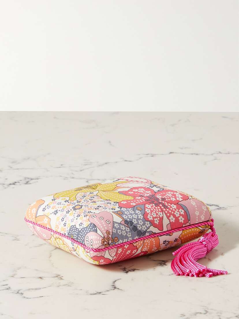 Sophie Bille Brahe Hawaii Small Floral-print Voile And Velvet Jewelry Box