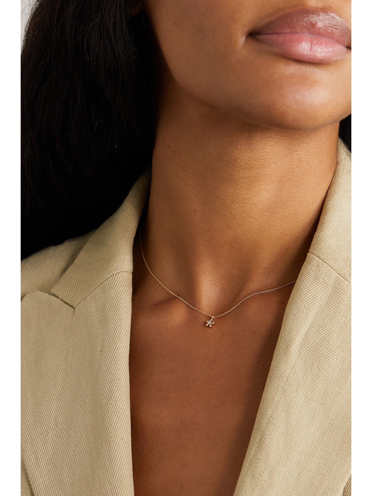 Shop Sophie Bille Brahe Petit Soleil Simple 18-karat Recycled Gold Diamond Necklace