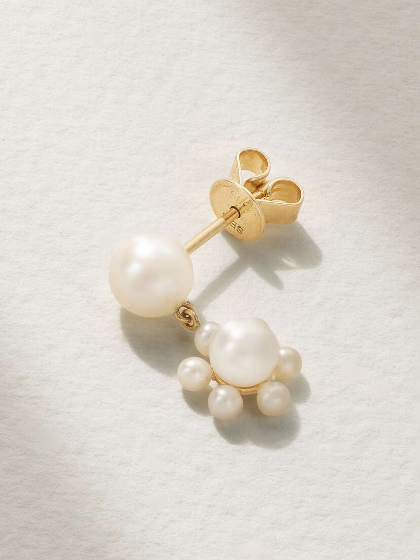 Sophie Bille Brahe Petite Deux Jeanne 14-karat Recycled Gold Pearl Single Earring