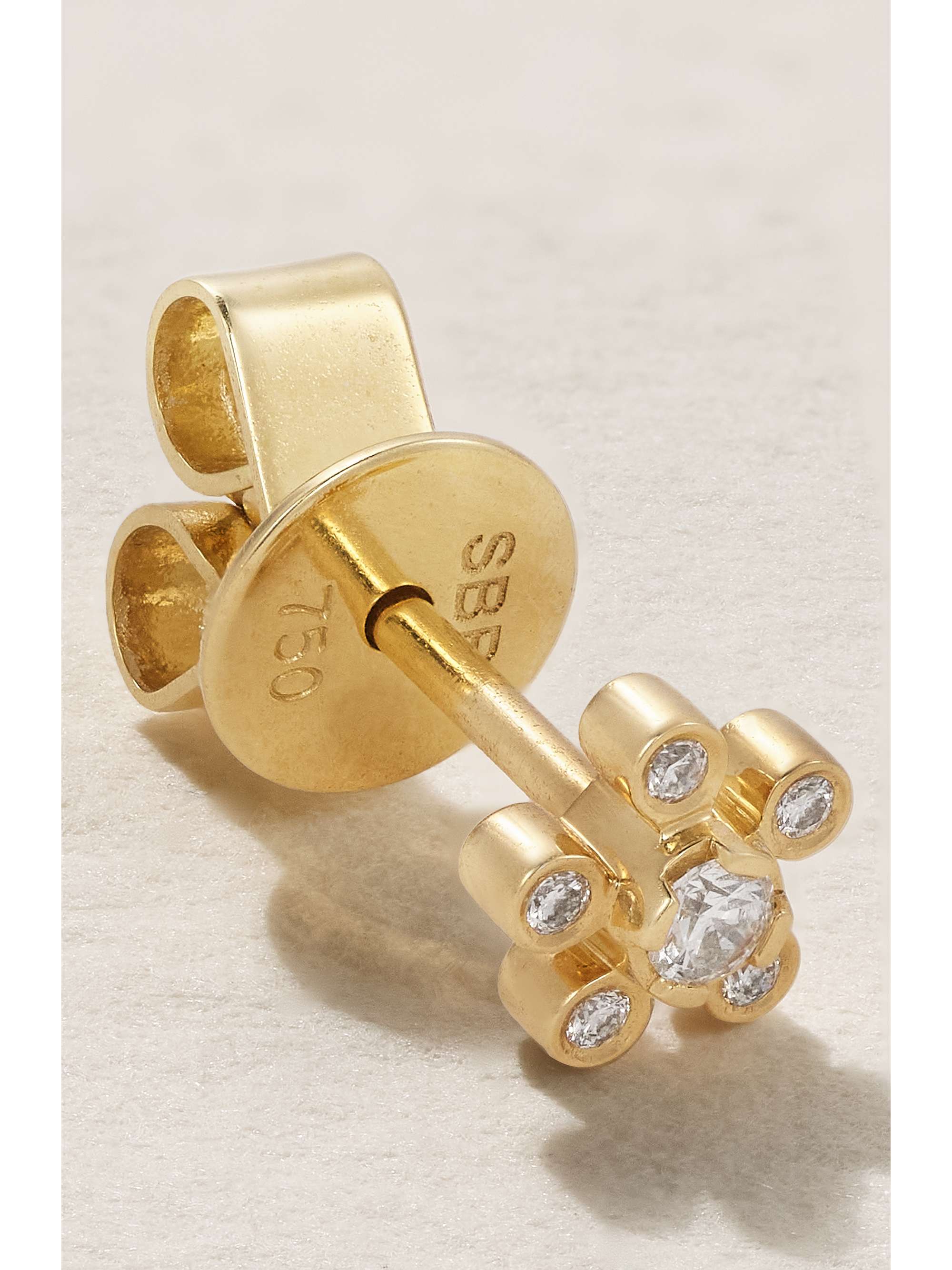 SOPHIE BILLE BRAHE Petit Soleil de Fleur 18-karat recycled gold diamond single earring
