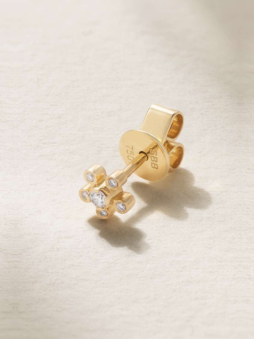 Sophie Bille Brahe Petit Soleil De Fleur 18-karat Recycled Gold Diamond Single Earring