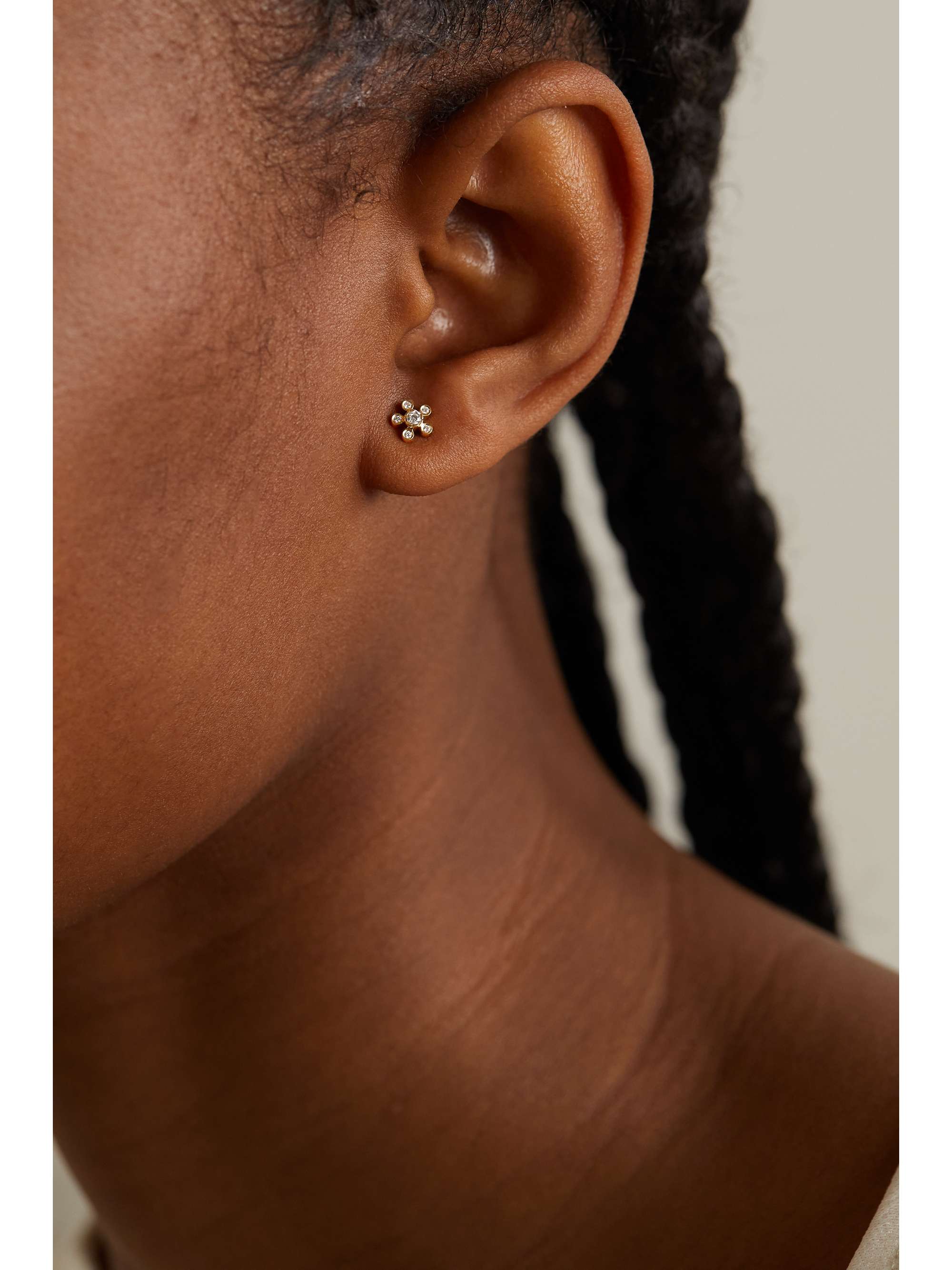 SOPHIE BILLE BRAHE Petit Soleil de Fleur 18-karat recycled gold diamond single earring