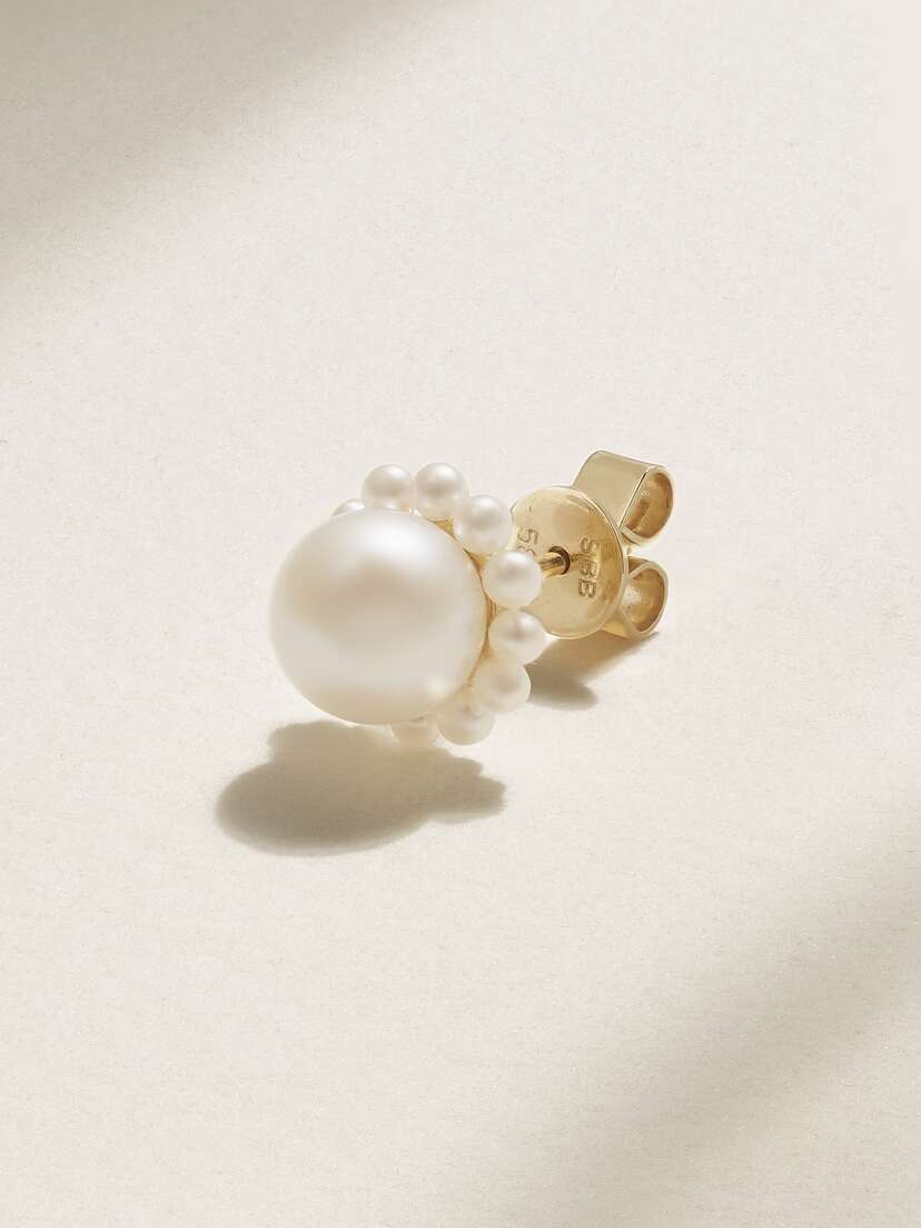 Sophie Bille Brahe Petite Jeanne 14-karat Recycled-gold Pearl Single Earring