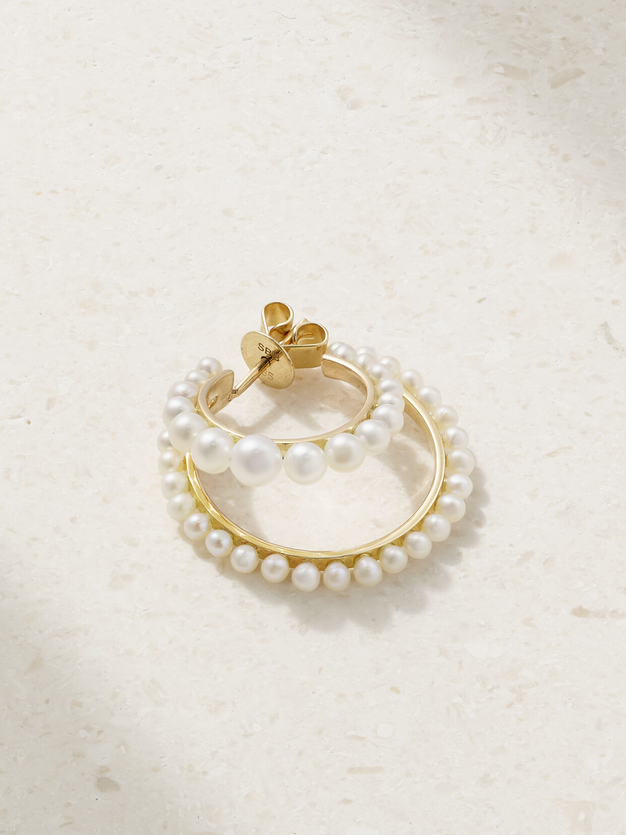 Sophie Bille Brahe Petite Boucle Perle 14-karat Recycled Gold Pearl Single Hoop Earring - R