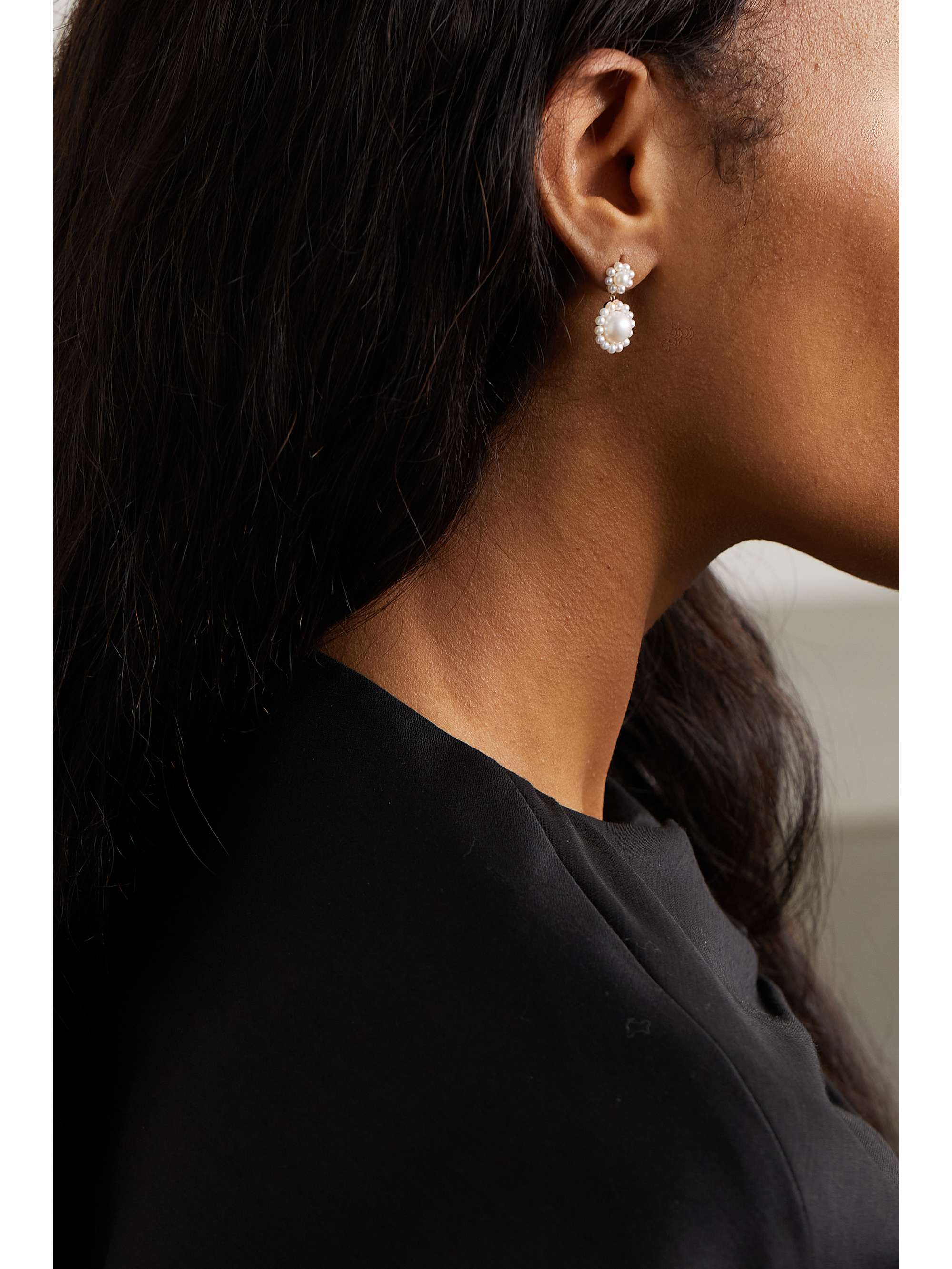 SOPHIE BILLE BRAHE Deux Jeanne 14-karat recycled gold pearl single earring