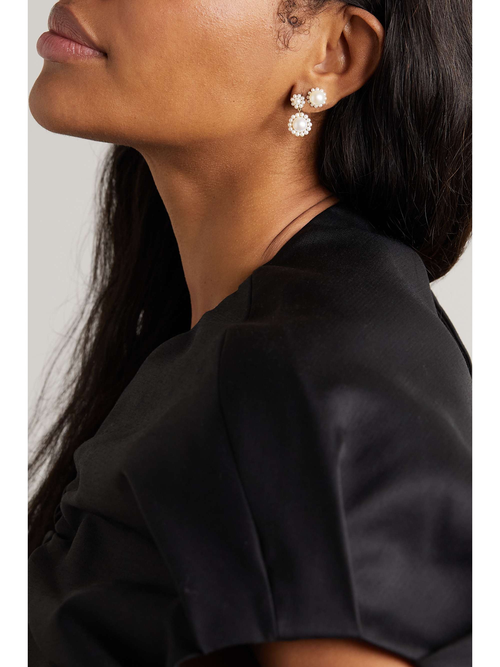 SOPHIE BILLE BRAHE Deux Jeanne 14-karat recycled gold pearl single earring