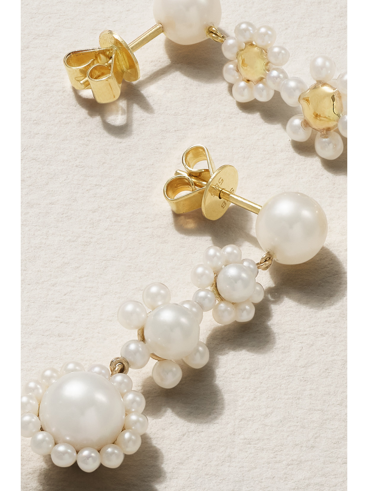 Shop Sophie Bille Brahe Fleur Jeanne 14-karat Recycled Gold Pearl Earrings