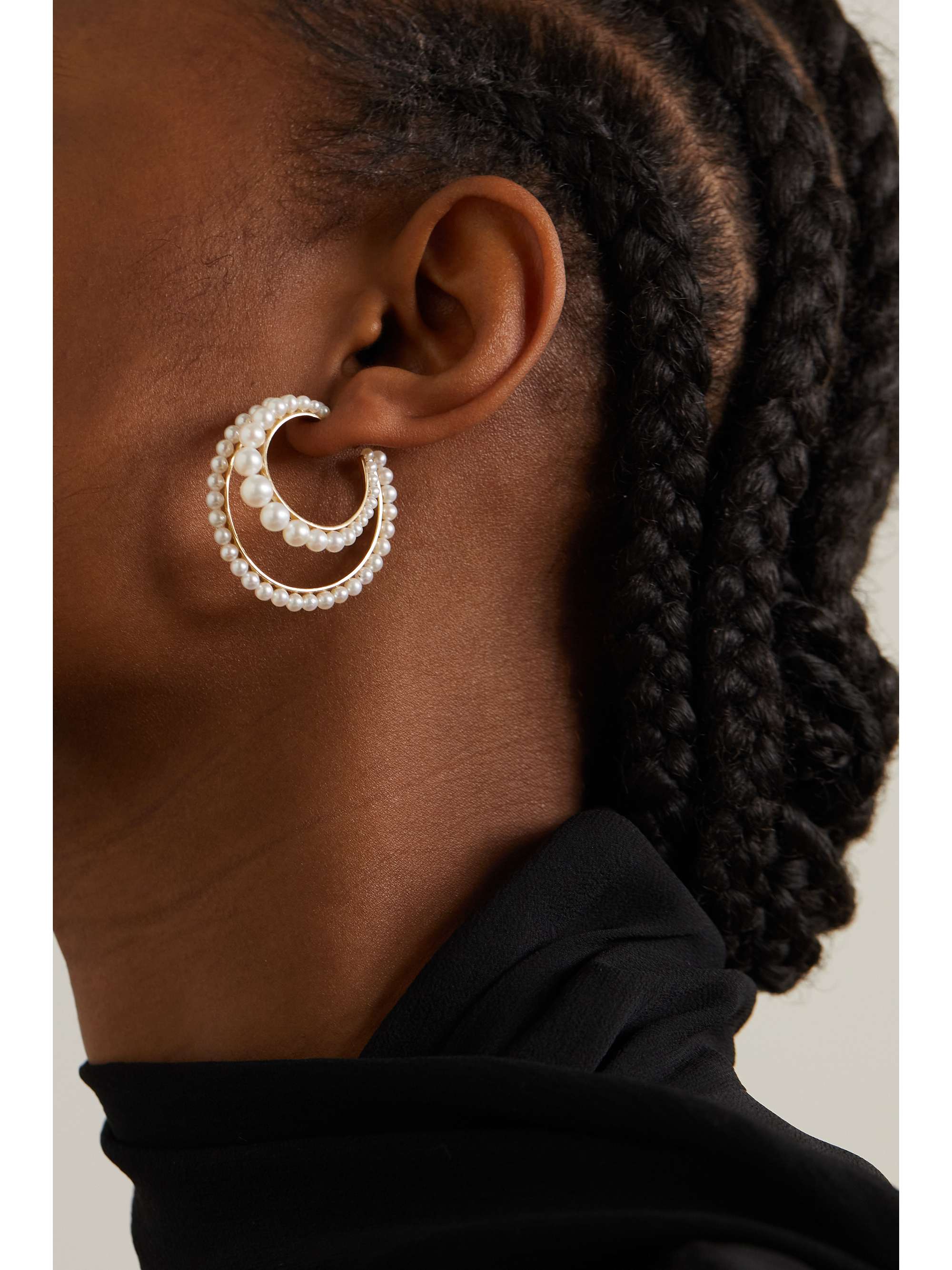 SOPHIE BILLE BRAHE Boucle Perle 14-karat recycled gold pearl single hoop earring