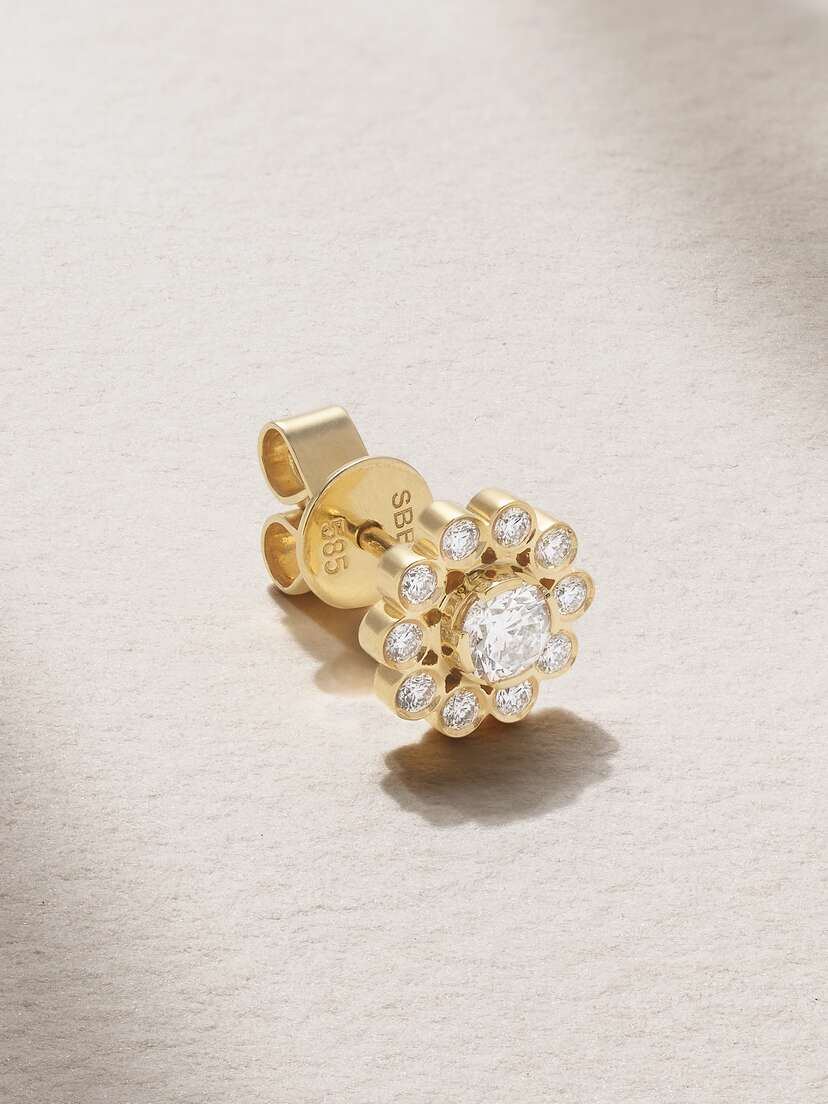 Sophie Bille Brahe Soleil 18-karat Recycled Gold Diamond Single Earring