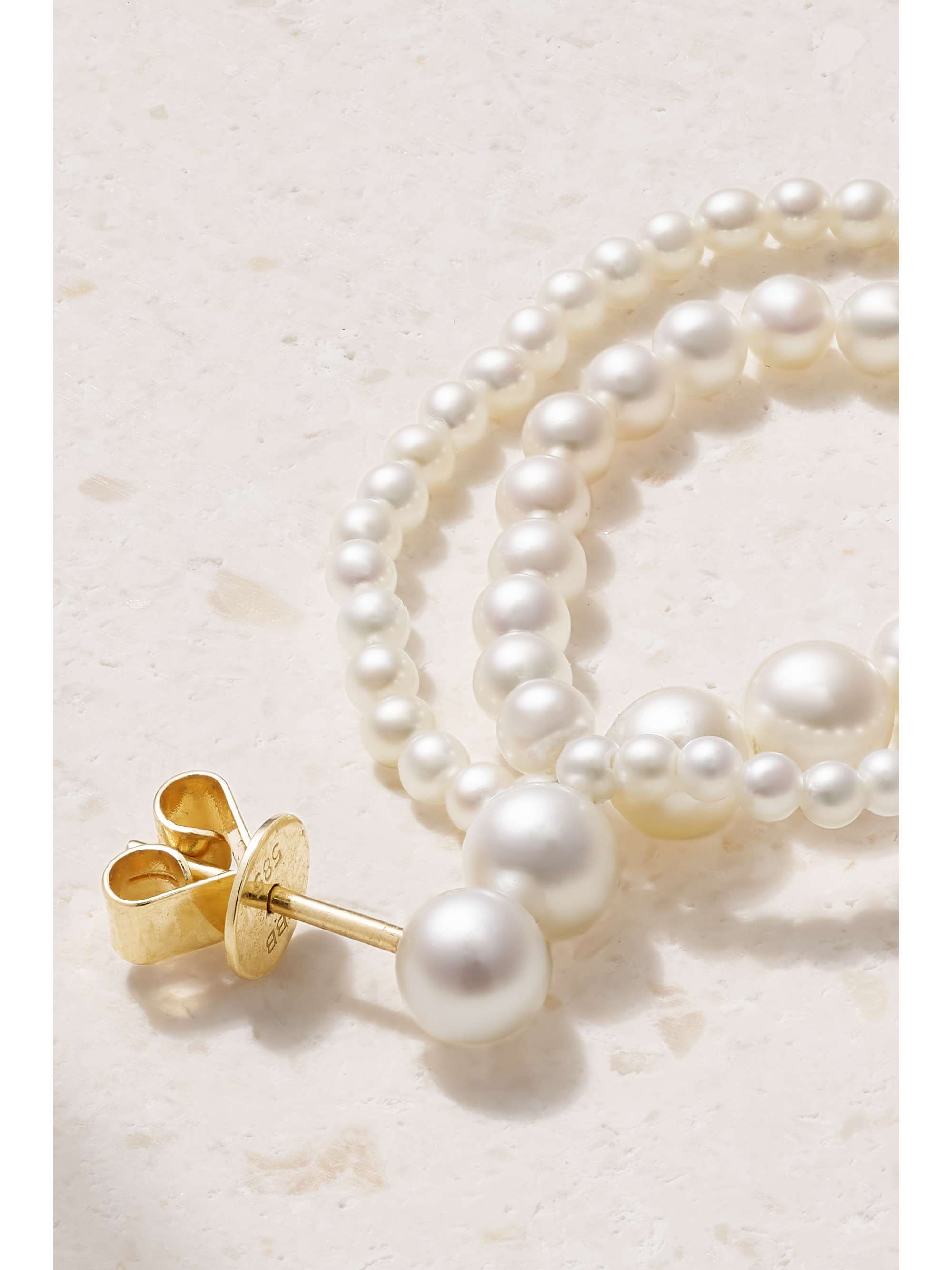 SOPHIE BILLE BRAHE Wrapped 14-karat recycled gold pearl single earring