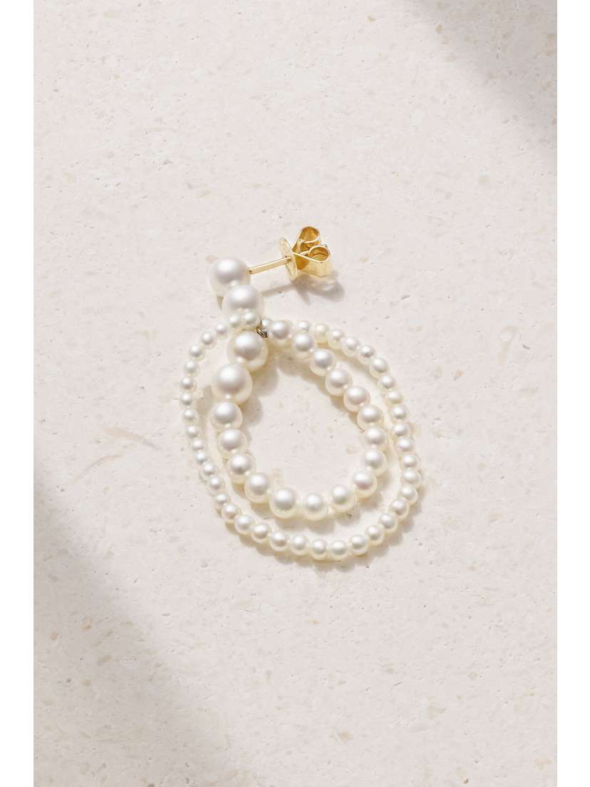 Sophie Bille Brahe Wrapped 14-karat Recycled Gold Pearl Single Earring