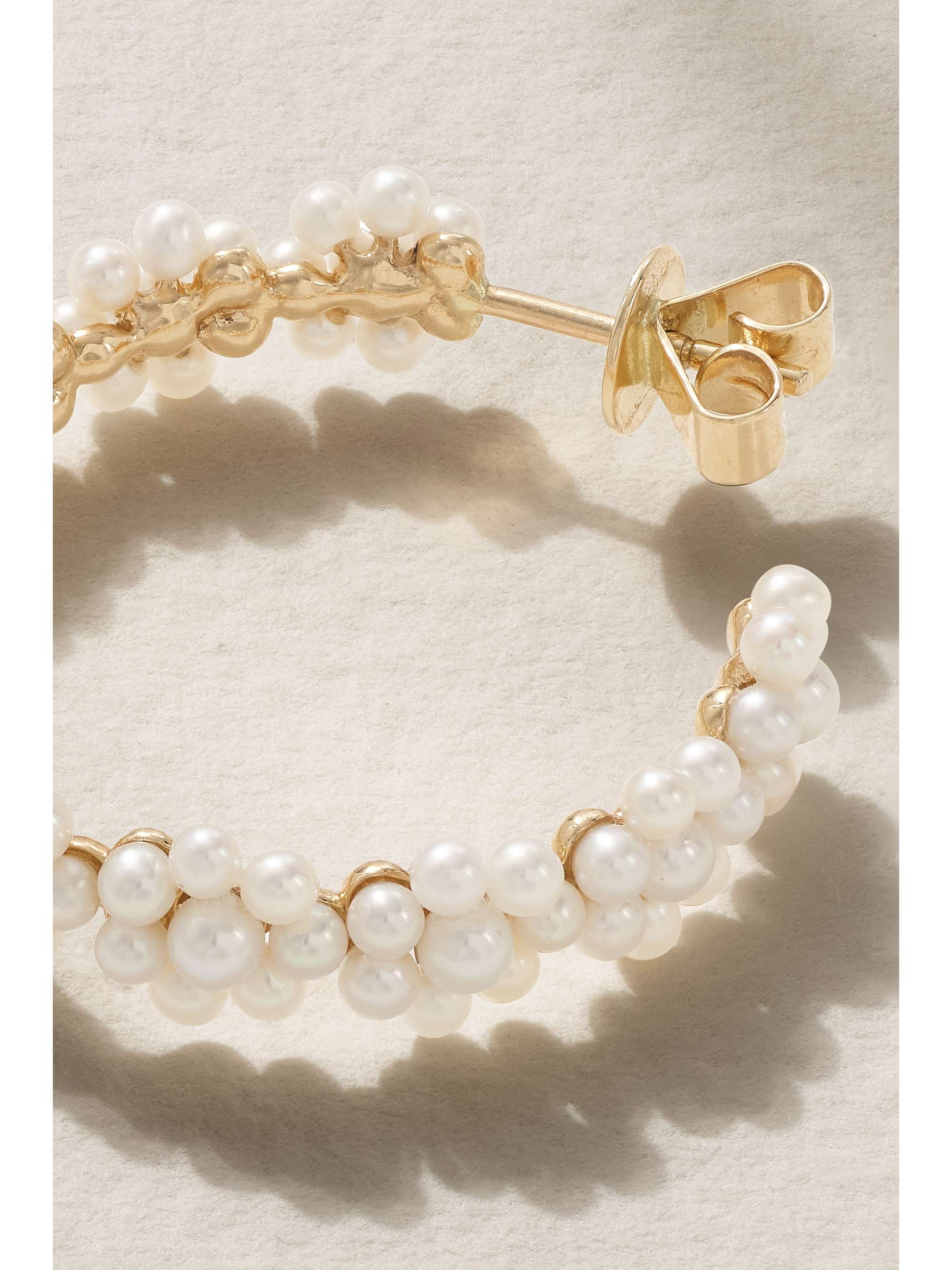 SOPHIE BILLE BRAHE Grand Boucle Parc 14-karat recycled gold pearl hoop earrings