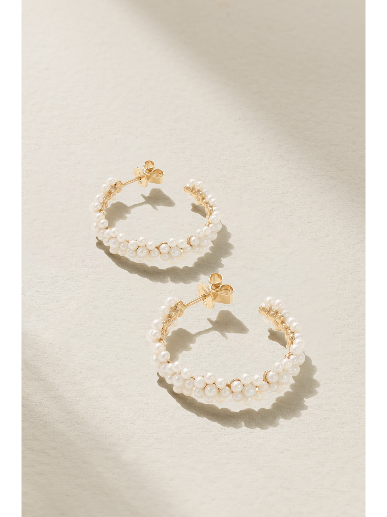 Sophie Bille Brahe Grand Boucle Parc 14-karat Recycled Gold Pearl Hoop Earrings