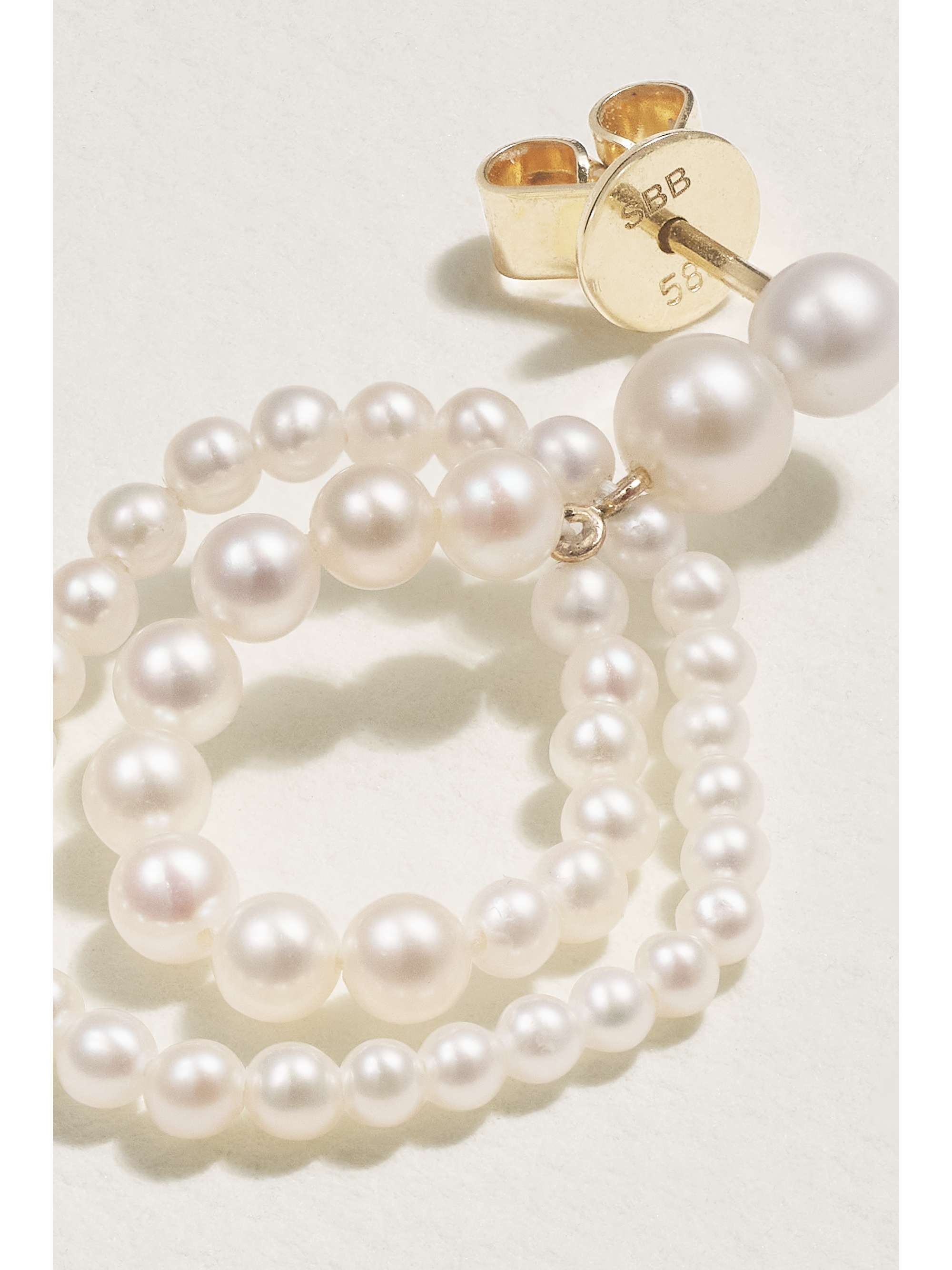 SOPHIE BILLE BRAHE Petite Wrapped 14-karat recycled gold pearl single earring